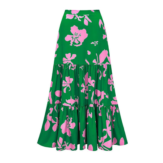 Damen Einteiler Badeanzug mit voluminösen Rüschen und floralem Design EB