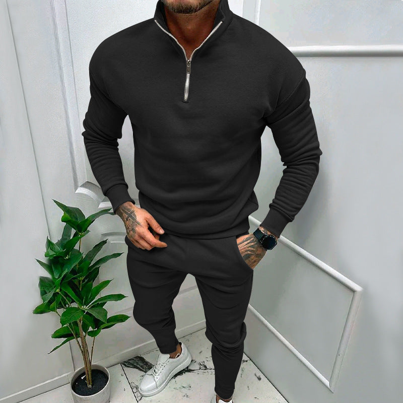 Herren sportives Sweatshirt- und Jogginghose-Set mit Reißverschluss EB