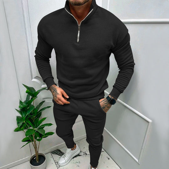 Herren sportives Sweatshirt- und Jogginghose-Set mit Reißverschluss EB