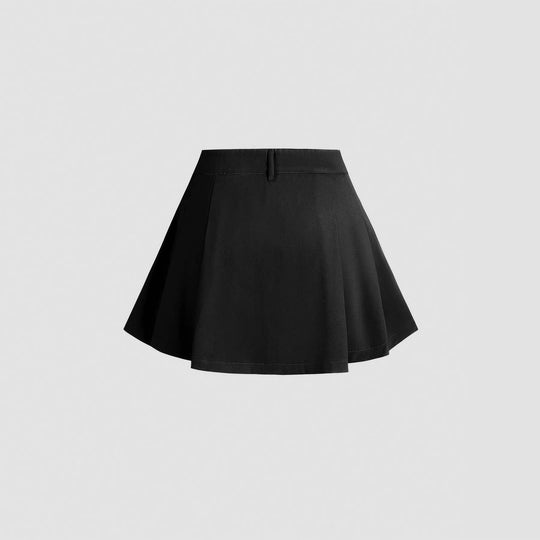 Damen Plissierter Minirock mit angedeutetem Bund EB