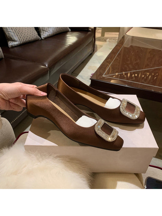 Damen elegante Ballerinas mit funkelndem Strassbesatz EB