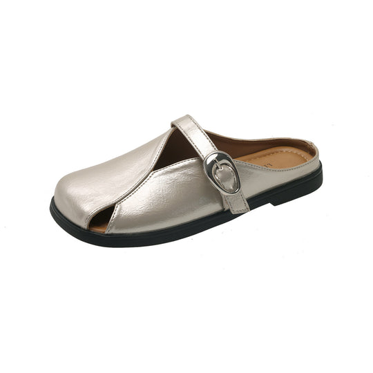 Damen Modische Mules mit verstellbarem Riemen und elastischer Sohle EB