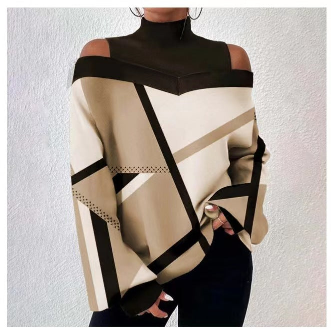 Damen Oversized Pullover mit angesagtem Grafik-Design EB