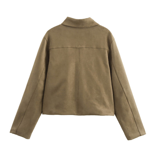 Damen cropped Utility-Jacke mit praktischen Taschen und modernem Schnitt EB