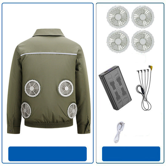 Herren nan atmungsaktive Kühljacke mit integrierten USB-Lüftern EB