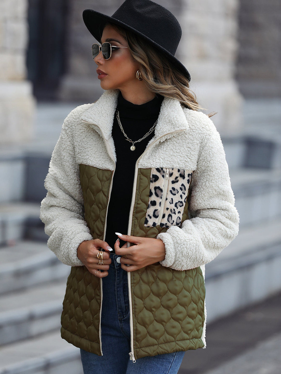 EB | Damen Wende-Fleecejacke mit Subtilen Tiermotiven