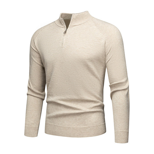 Herren modischer Pullover mit kurzem Reißverschluss EB