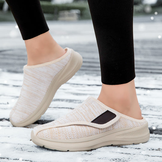 Damen Bequeme Slip-On Hausschuhe mit rutschfester Sohle EB