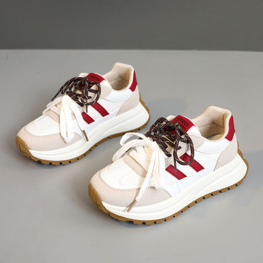 Damen Sportliche Plateau Sneakers mit atmungsaktivem Obermaterial EB