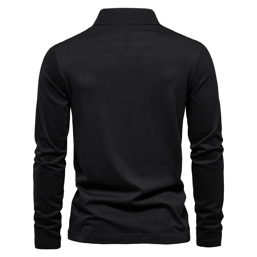 Herren Langärmliges Poloshirt mit modischem Reißverschluss und angenehmer Baumwollmischung EB