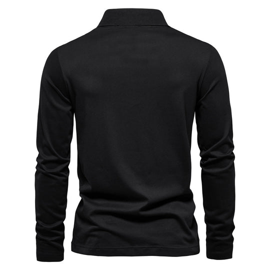 Herren Langärmliges Poloshirt mit modischem Reißverschluss und angenehmer Baumwollmischung EB