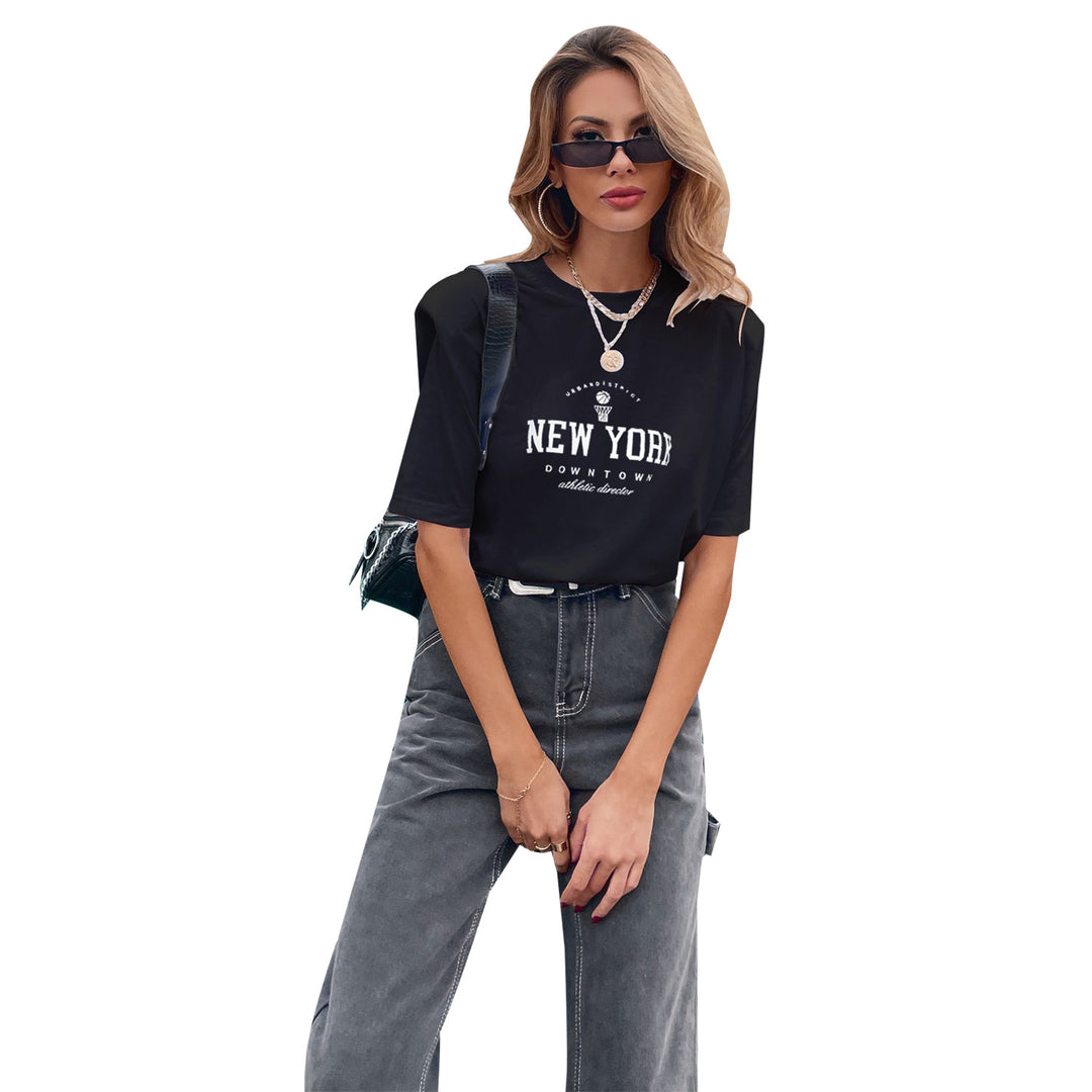 Damen T-Shirt mit modischem New York Druck und lässigem Schnitt EB
