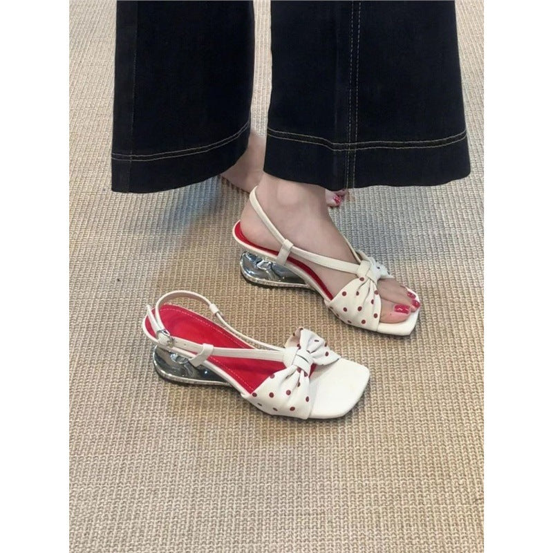 Damen elegante Bogen-Sandalen mit Riemchen EB