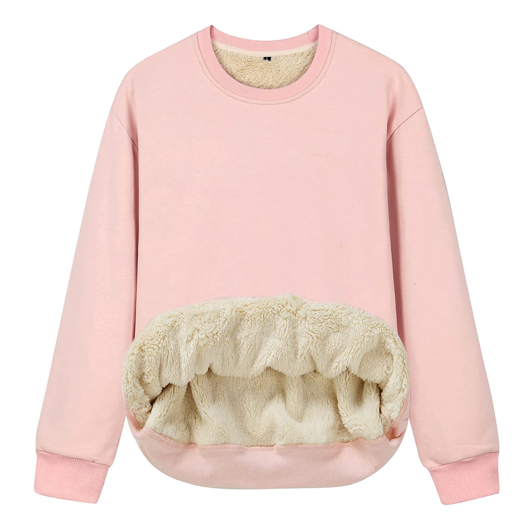 Damen Kuscheliger Sweatshirt mit weichem Innenfutter und Rundhalsausschnitt EB
