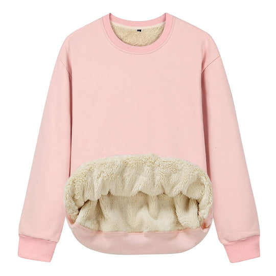 Damen Kuscheliger Sweatshirt mit weichem Innenfutter und Rundhalsausschnitt EB