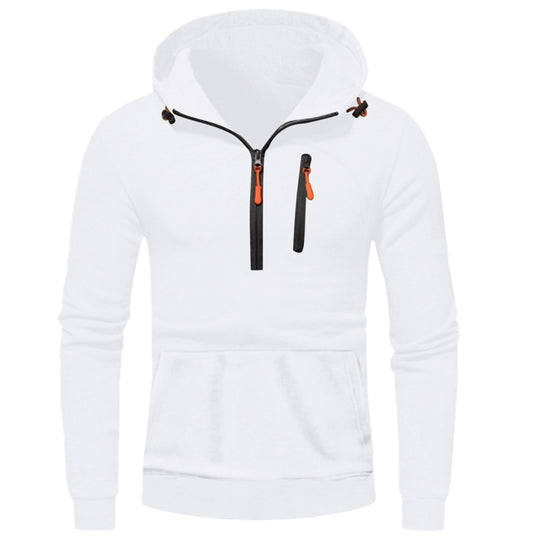 Herren moderner Kapuzenpullover mit innovativem halben Reißverschluss EB