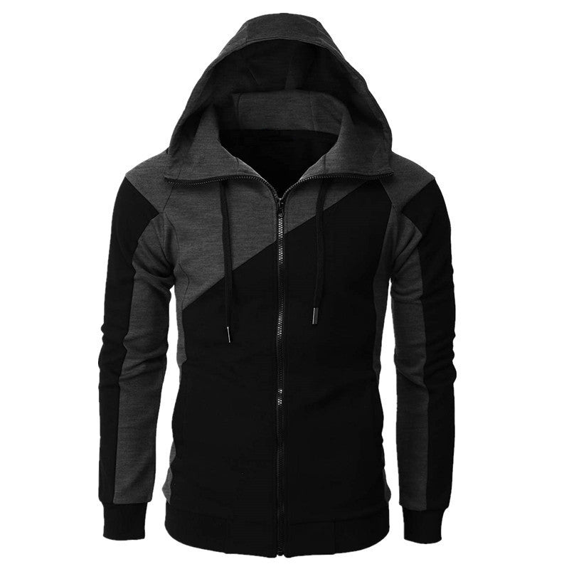 Herren Sportliche Kapuzenjacke mit kontrastierenden Farbakzenten EB