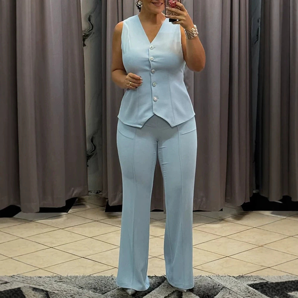 Damen Tailored Jumpsuit mit schmalem Bein und Knopfdetails EB