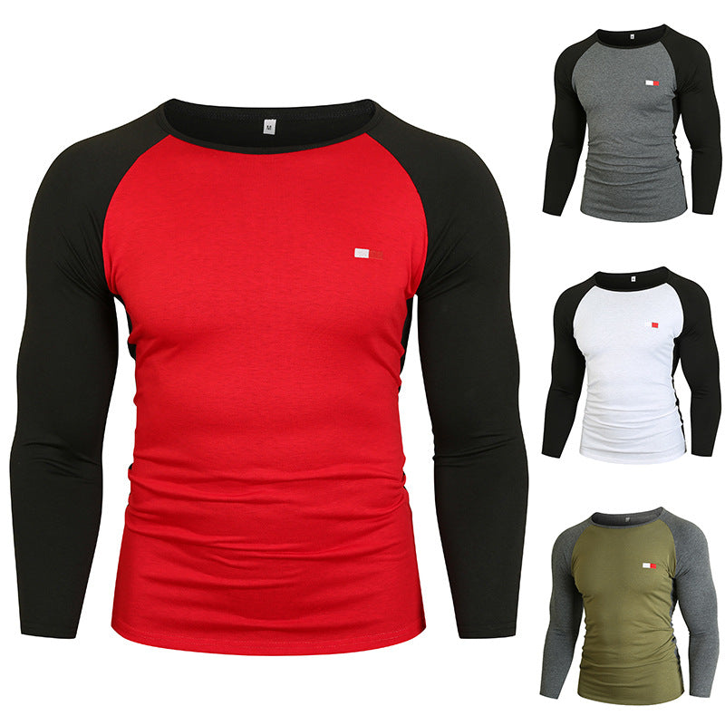 Herren Langarm-T-Shirt mit Raglanärmeln und hochwertiger Baumwolle EB