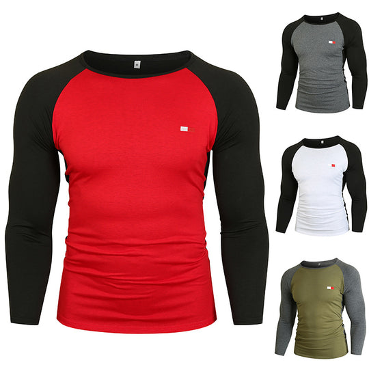 Herren Langarm-T-Shirt mit Raglanärmeln und hochwertiger Baumwolle EB