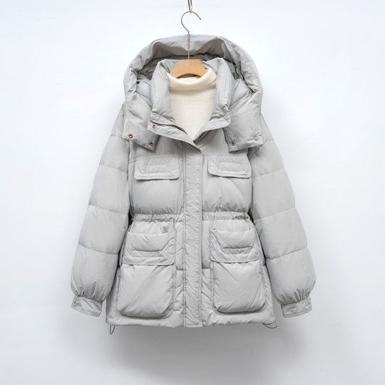 Damen gesteppte Winterjacke mit voluminösem Schnitt und praktischen Taschen EB