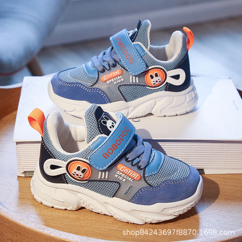 Damen Sportliche Kindersneaker mit praktischen Klettverschlüssen und niedlichen Applikationen EB