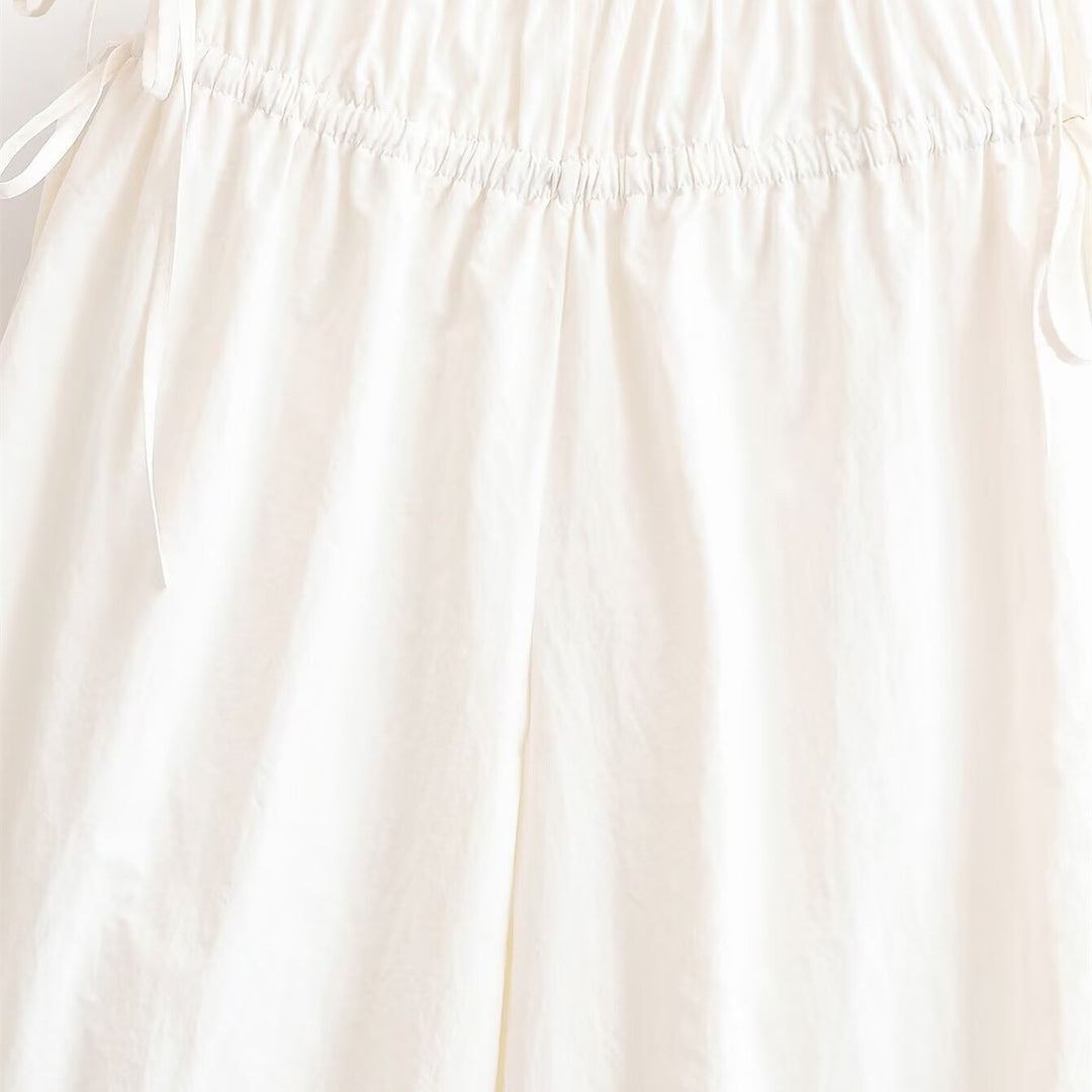 Damen weite Culotte mit elastischem Bund und verstellbarem Bindeband EB