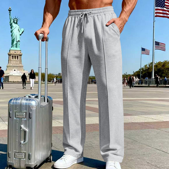 Herren nan weite Relax-Jogginghose mit Bügelfalte, elastischem Tunnelzugbund und seitlichen Eingrifftaschen EB