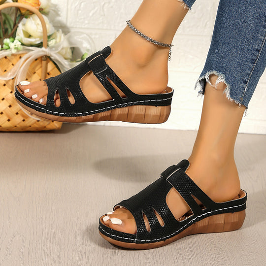 Damen Wedge-Pantoletten mit komfortablem Fußbett und elegantem Design EB