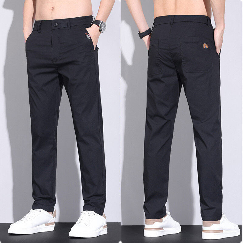 Herren modische Chino-Hose mit elastischem Bund und praktischen Seitentaschen EB