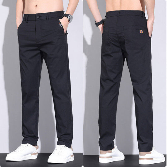 Herren modische Chino-Hose mit elastischem Bund und praktischen Seitentaschen EB