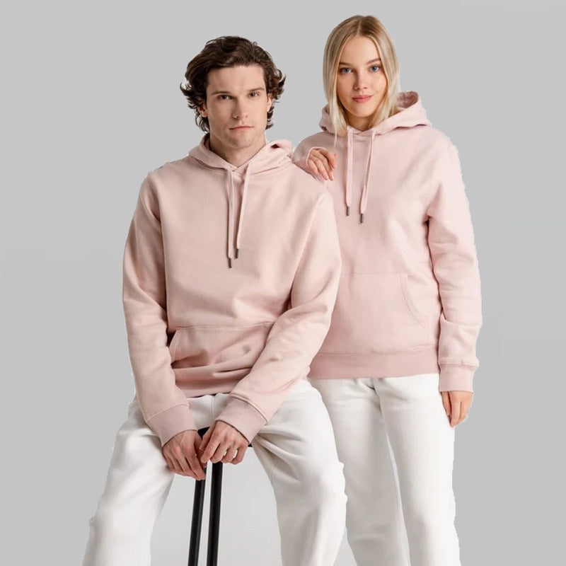 Unisex nan minimalistischer Heavyweight Kapuzenpullover aus French‑Terry mit verdeckter Kängurutasche und schmaler Silhouette EB