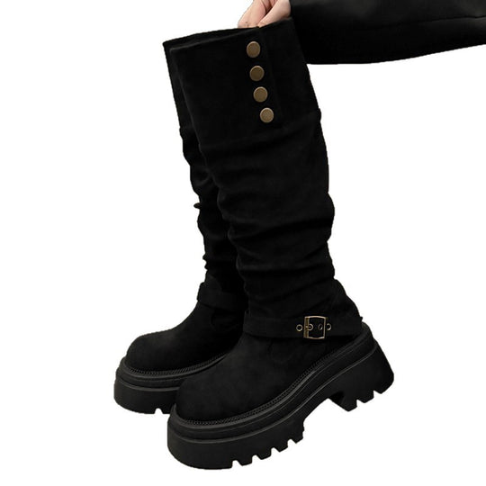 Damen modische Stiefel mit rutschfester Sohle und elegantem Schaft EB