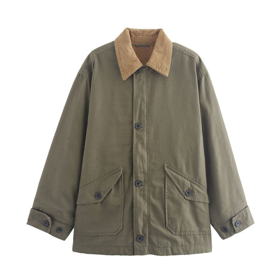 Damen Utility-Jacke mit weitem Schnitt und klassischem Kragen EB