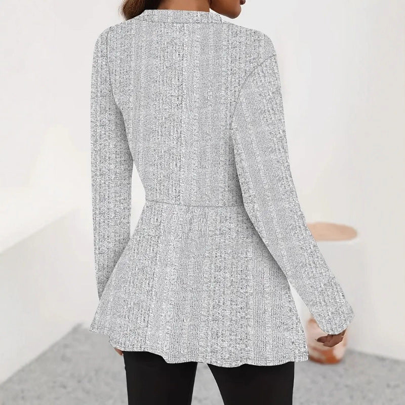 Damen Moderne Strickjacke mit asymmetrischem Schnitt und eleganten Details EB