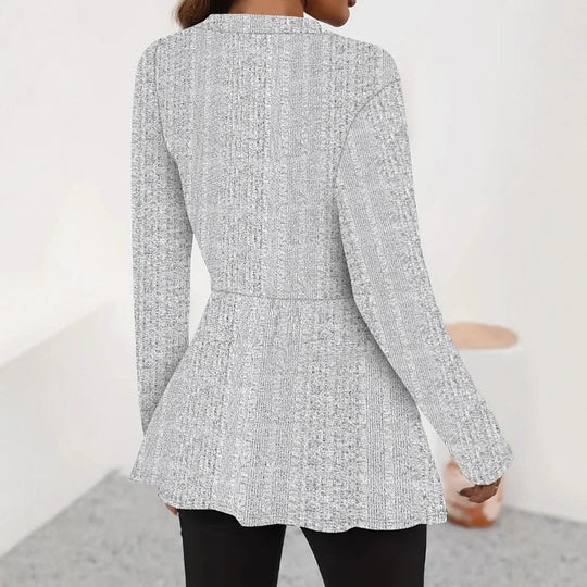 Damen Moderne Strickjacke mit asymmetrischem Schnitt und eleganten Details EB