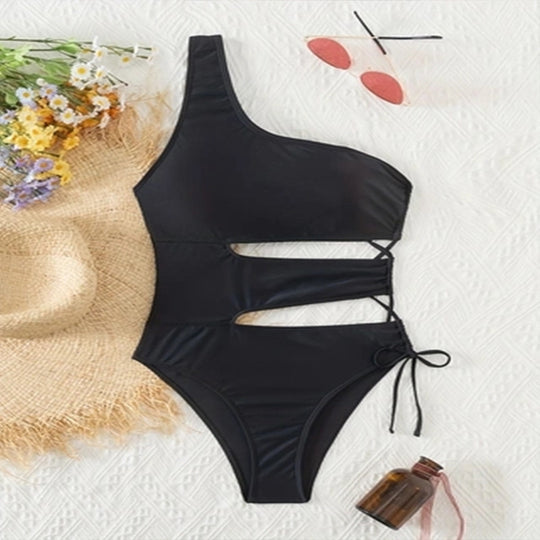 Damen Einseitiger Badeanzug mit modernem Cut-Out und sportlichem Schnitt EB
