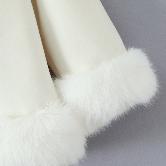 Damen elegante Kunstfelljacke mit weichem Kragen und modernen Details EB