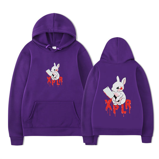 Damen Kapuzensweater mit auffälligem Cartoon-Motiv und bequemer Passform EB