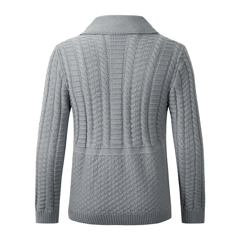 Damen modische Strickjacke mit vielseitigem Zopfdesign EB