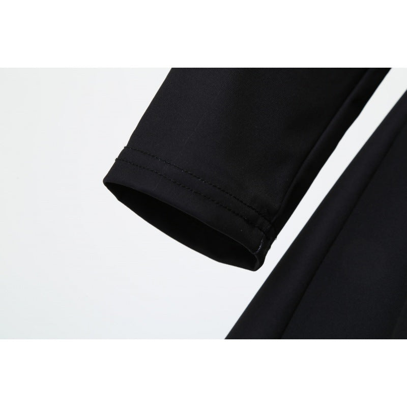 Damen Festliches A-Linien-Kleid mit Weihnachtsprint, Langarm und ausgestelltem Rock EB