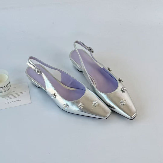 Damen Slingback-Pumps mit floralen Strassverzierungen und elegantem Schnitt EB