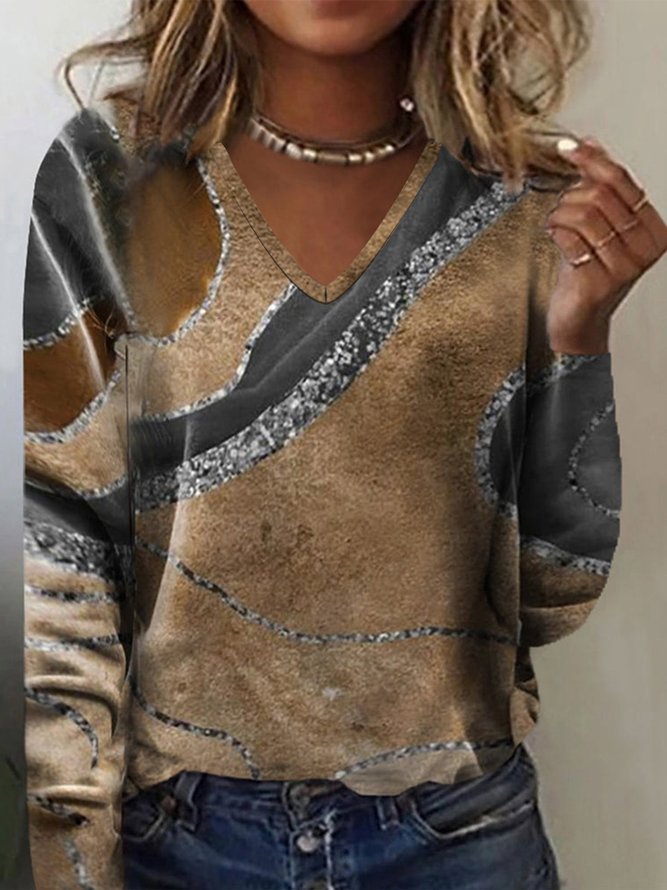 Damen Langarm-Pullover mit grafischem Muster EB