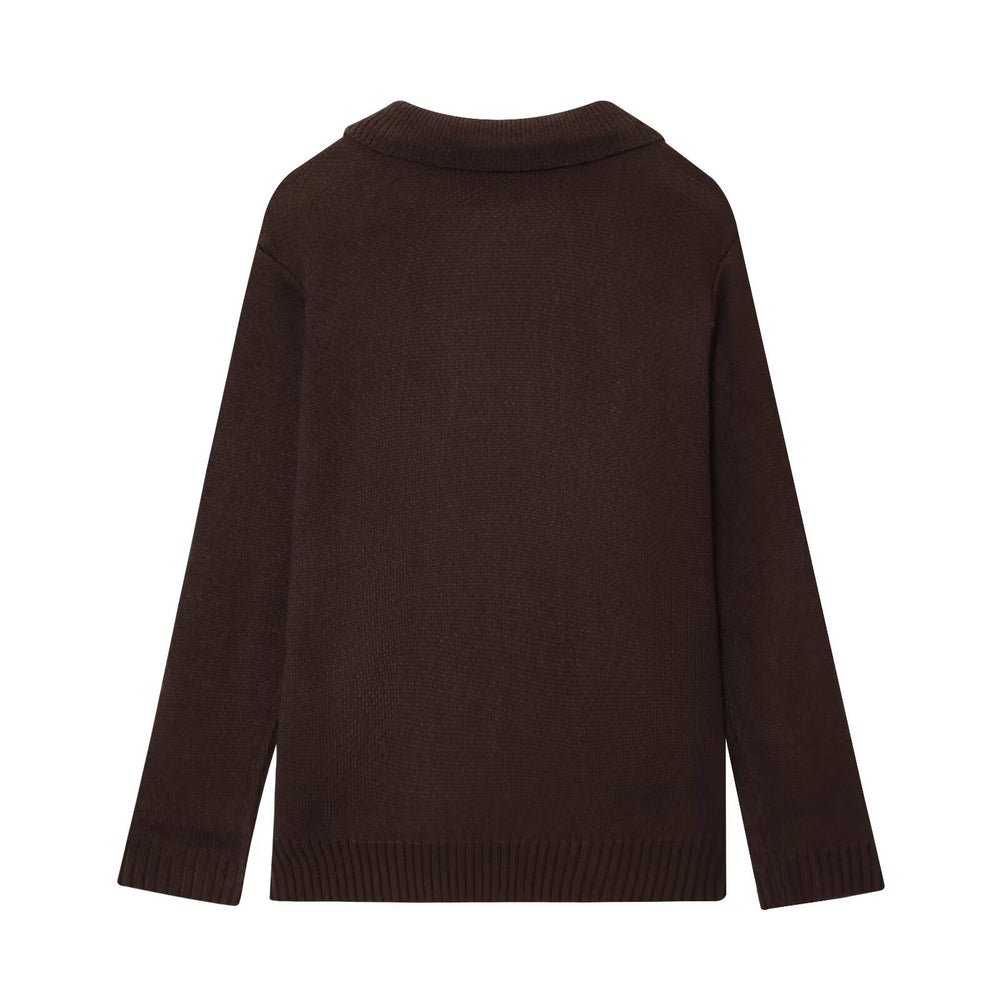 Damen elegante Strickjacke mit doppelter Knopfleiste und praktischen Taschen EB
