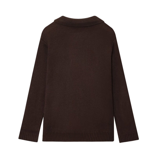 Damen elegante Strickjacke mit doppelter Knopfleiste und praktischen Taschen EB