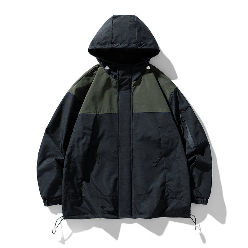 Herren funktionale Wetterjacke mit innovativem Kapuzen-Design und atmungsaktiven Einsätzen EB