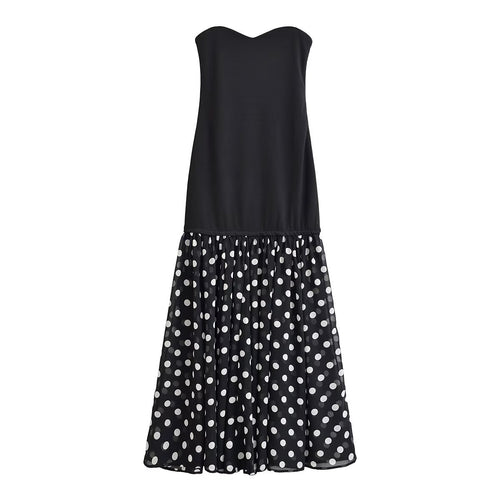 Damen Maxikleid mit schwingendem Rock und herzförmigem Ausschnitt EB