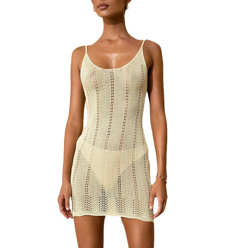 Damen elegantes gehäkeltes Strandkleid EB