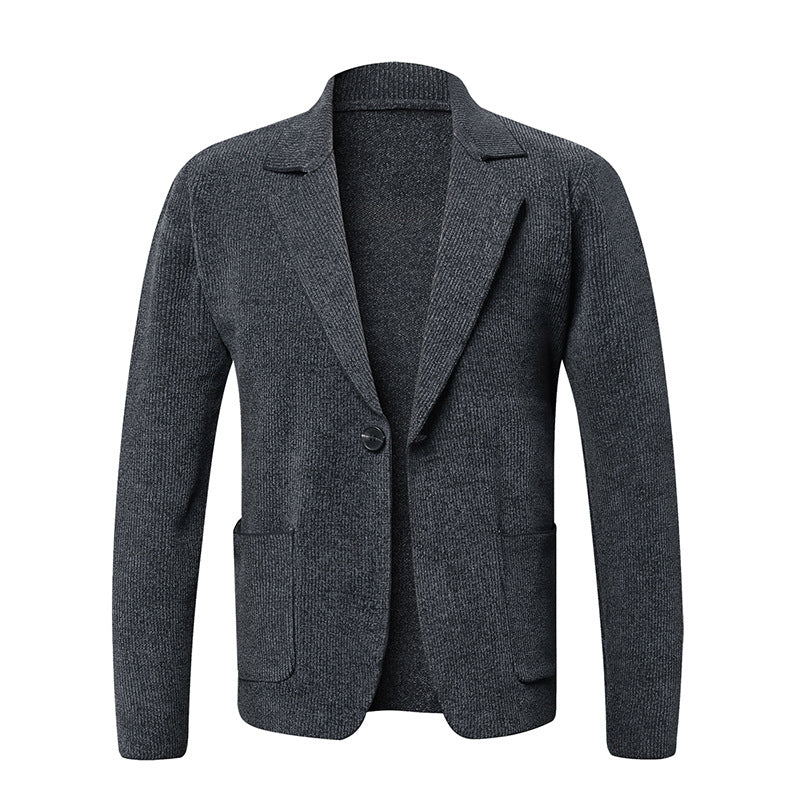 Herren eleganter Strickblazer mit praktischen Taschen EB