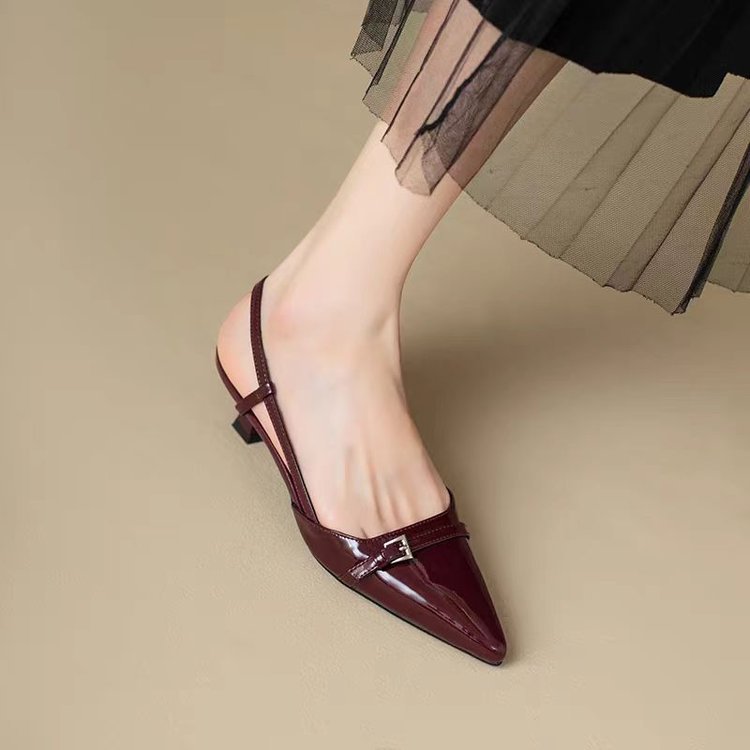 Damen elegante Slingback-Ballerinas mit spitz zulaufender Zehenpartie EB